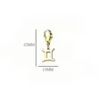 Colgante de signo zodiacal Géminis en acero dorado, medida 23mm por 15mm. - Géminis / 23x15mm / Dorado