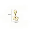 Colgante signo Virgo de acero inoxidable dorado con cierre de mosquetón, tamaño 26x15mm - Virgo / 26x15mm / Dorado