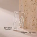 Minimalist stainless steel female silhouette pendant accessory for jewelry making - Style 2 / Steel