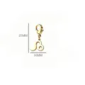 Colgante signo zodiacal Leo de acero inoxidable dorado con mosquetón, 25mm x 16mm - Leo / 25x16mm / Dorado
