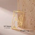 Golden minimalist 304 stainless steel lady silhouette pendant for jewelry necklace making - Style 2 / Gold