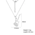 Polished 304 stainless steel guitar pendant necklace with adjustable chain in silver - Steel Color Guitar