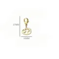 Colgante signo zodiacal Cáncer de acero inoxidable dorado con cierre de langosta - Cáncer / 27x16mm / Dorado