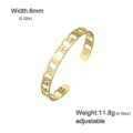 8mm wide 18k gold plated hollow cuff bracelet featuring African Adinkra symbols - Gold Color Hollow African Symbols Style