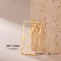Gold stainless steel female body silhouette pendant charm, 30x17mm jewelry accessory - Style 3 / Gold