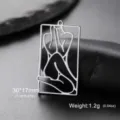 Silver 304 stainless steel female silhouette pendant for jewelry making 30x17mm - Style 4 / Steel