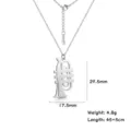 Silver stainless steel musical trumpet pendant necklace with measurement details for men - Silver Large
