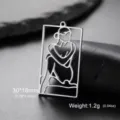 304 stainless steel minimalist woman silhouette pendant for jewelry making and necklace DIY - Style 5 / Steel