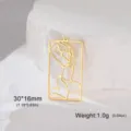 304 stainless steel gold lady silhouette pendant for jewelry making 30x16mm - Style 7 / Gold