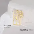 Gold-toned 304 stainless steel woman silhouette pendant for DIY necklace jewelry making - Style 8 / Gold