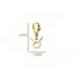 Colgante del signo zodiacal Tauro en acero inoxidable 304 dorado con cierre langosta - Tauro / 24x14mm / Dorado