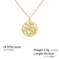 Elegant gold stainless steel hollow pentagram pendant necklace with mystical engravings - 3.5g/45+5cm (Hollow Pentagram) / Steel