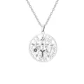 Occult Wiccan pentagram pendant necklace made of polished 304 silver stainless steel - Etched Rune Circle (Etched Pentagram) / Steel