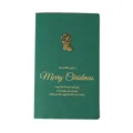 Carte de Noël verte avec breloque en métal vintage et texte en feuille d'or - Botte de Noël