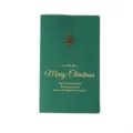 Carte de Noël verte faite main avec breloque sapin en bronze et dorure à l'or fin - Noël arbre