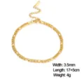 Pulsera de cadena Figaro de acero inoxidable dorado de 3,5 mm con largo ajustable 17+5cm - Cadena Figaro / 3.5mm(17+5cm) / Dorado
