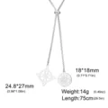 304 long stainless steel necklace with witch's knot and mystical pentagram pendants - Double Pendant Style (Style 2) / Steel