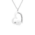 Zilveren roestvrijstalen hartjesketting met een schattig slapend luiaard hangertje - Luiaard / Zilver