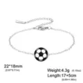 Bracciale minimalista in acciaio inossidabile per donna con ciondolo a forma di pallone - Calcio (Catena a Croce) / 1 Pezzo / Colore acciaio