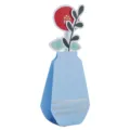 3D-Pop-up-Blumengrußkarte in Form einer goldgeprägten blauen Vase für alle besonderen Anlässe - Mohnblume