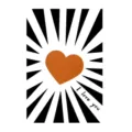 Tarjeta de felicitación artística con corazón naranja y mensaje I love you para San Valentín - Estilo Corazón / 1 Pieza/Paquete (Con Sobre)