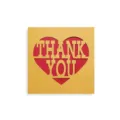 Creative gold pearlescent laser-cut heart Thank You greeting card with red interior - Thank You Style