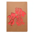 Carte de fête des mères en papier kraft avec lapin découpé au laser et texte Love Mother's - Famille de Lapins