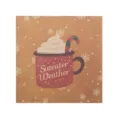 Biglietto di Natale in carta kraft con festosa illustrazione di tazza di cacao 'Sweater Weather' - Tazza da Bevanda Calda / Set con Busta