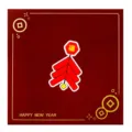 Mini biglietto d'auguri quadrato per Capodanno con stampa oro e petardi festivi - Petardi / 1 Foglio