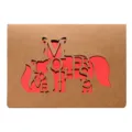 Carte de vœux en papier kraft découpé au laser avec texte Mother's Love et renard - Renard Parent-Enfant