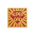Laser-cut gold pearlescent Father's Day greeting card with Super Dad diamond logo design - Super Dad