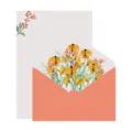 Elegante set di cancelleria per matrimoni con carta da lettere floreale e busta coordinata - Set Girasole Giallo