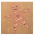 Illustrazione di omino di pan di zenzero su biglietto di auguri natalizio in carta kraft - Omino di pan di zenzero / Set con Busta