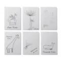 Juego de 6 tarjetas de felicitación DIY hechas a mano con lindos dibujos y agradecimientos - Longitud Estándar / 6 piezas