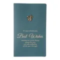 Biglietto d'auguri vintage verde acqua con testo in lamina d'oro e ciondolo scoiattolo - Scoiattolo
