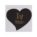 Elegant black heart-shaped greeting card featuring gold foil 'I Love Forever' hand-written text - Black Forever