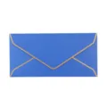 Enveloppe d'invitation bleu nacré élégante avec une bordure dorée raffinée - Bleu