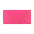 Élégante enveloppe rose nacrée de taille 5 avec bordure dorée de qualité - Rose rouge