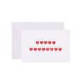 White birthday greeting card with red hearts forming Happy Birthday text and envelope - Birthday Style / Red