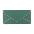 Enveloppe élégante vert foncé avec bordure dorée et papier nacré pour invitations - Vert Foncé