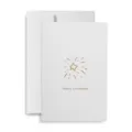 Set di biglietti di Natale bianchi con stella in lamina d'oro e busta per auguri festivi - Stile Stella