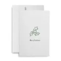 Elegante biglietto di auguri natalizio bianco minimalista con agrifoglio verde e busta - Stile Bacche di Natale