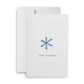 Biglietto d'auguri natalizio bianco con fiocco di neve blu e busta coordinata - Stile Fiocco di Neve
