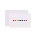 Elegant white greeting card with rainbow hearts spelling I LOVE YOU and white envelope - I Love You Style / Colorful