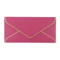 Enveloppe nacrée magenta élégante avec bordure dorée pour invitations d'affaires - Fuchsia