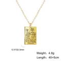 Collier en acier inoxydable doré avec un pendentif représentant la carte de tarot Mort - Or La Mort