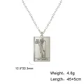 Collier avec pendentif tarot L'Ermite en acier inoxydable argenté et chaîne réglable - Argent L'Ermite