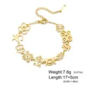 Gold stainless steel Adinkra symbol bracelet with adjustable extender chain - Combo Style (BSS2026071811-20) / Gold Combo Bracelet