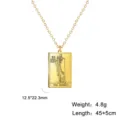 Collier tarot doré avec pendentif l'Ermite, longueur 45+5 cm - Or L'Ermite