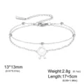 Adjustable stainless steel double-layer bracelet with African symbol bird pendant - Bird Shape (Double Layer) / Silver